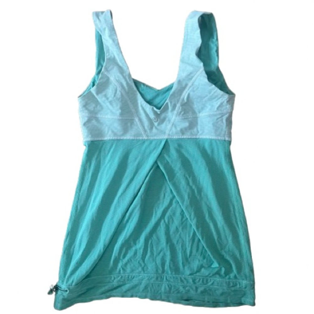 Lululemon Run: Tame Me Tank Heathered Menthol / Wee Stripe White Menthol 4 - Picture 9 of 10